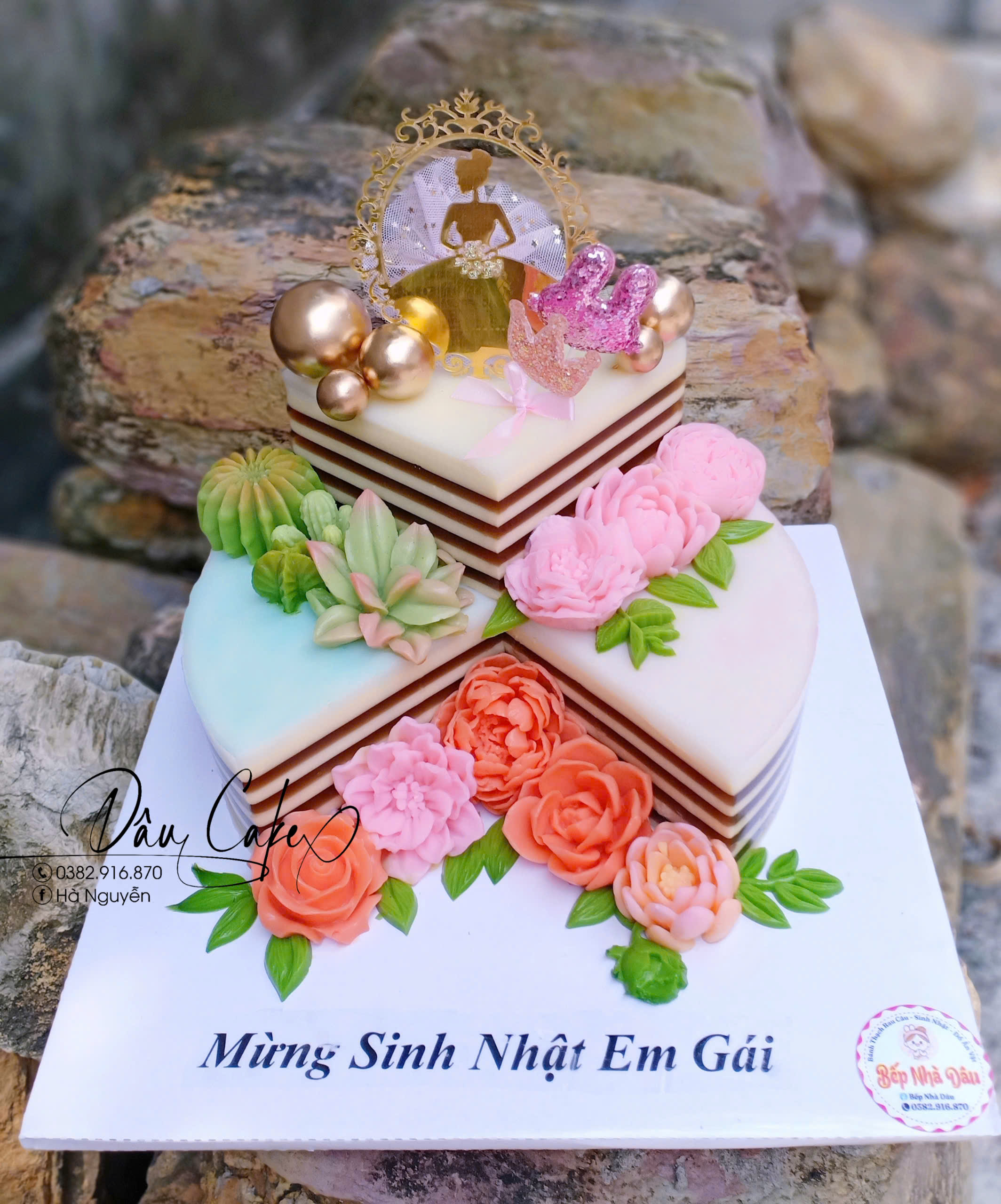 bánh sinh nhật rau câu nhà làm